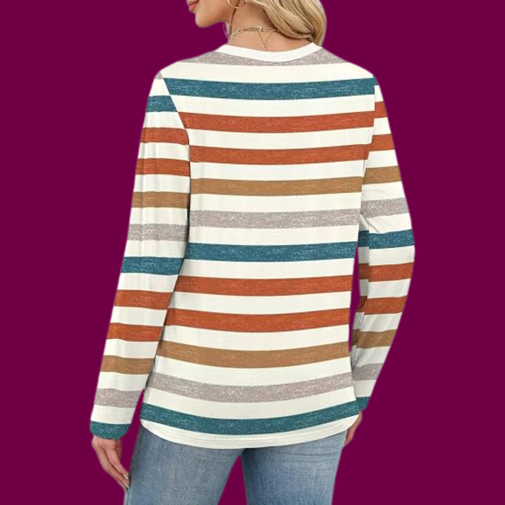 Karla – Buntes Gestreiftes Langarmshirt