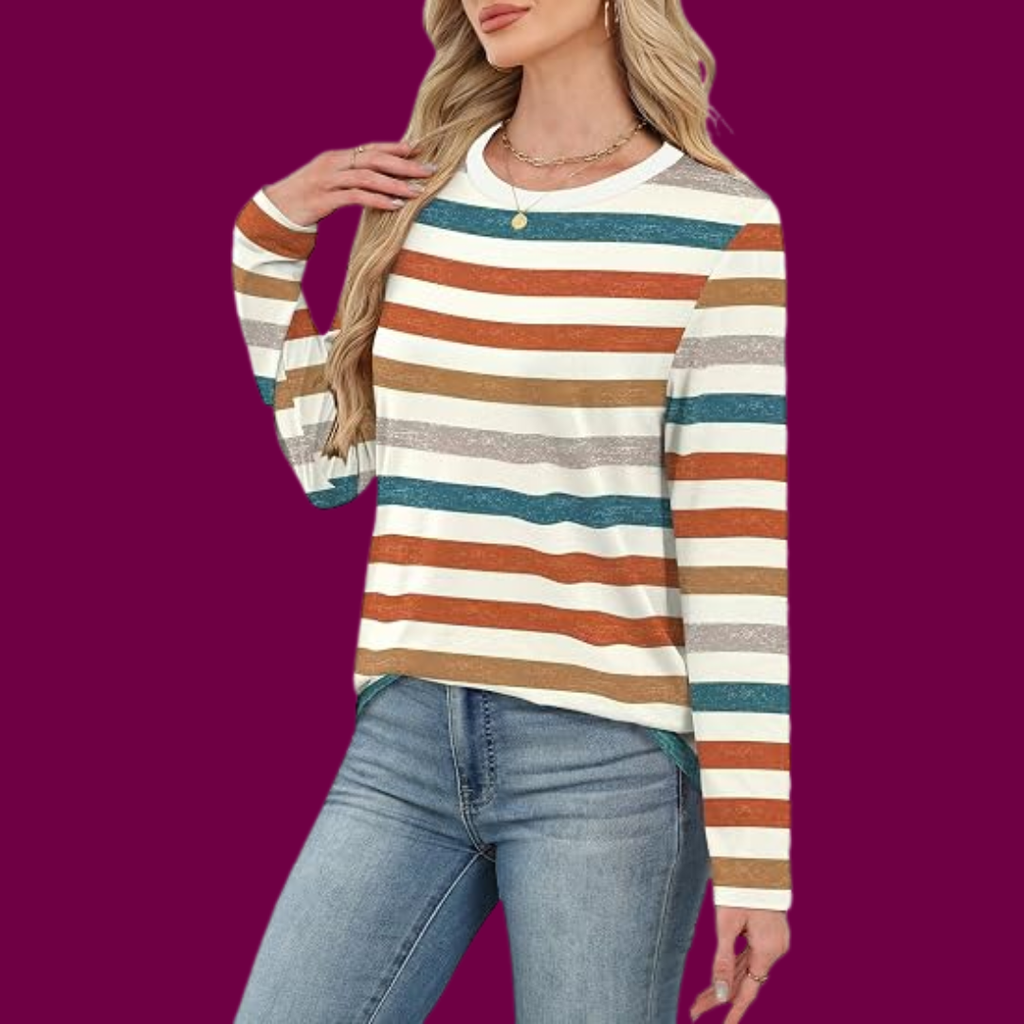 Karla – Buntes Gestreiftes Langarmshirt