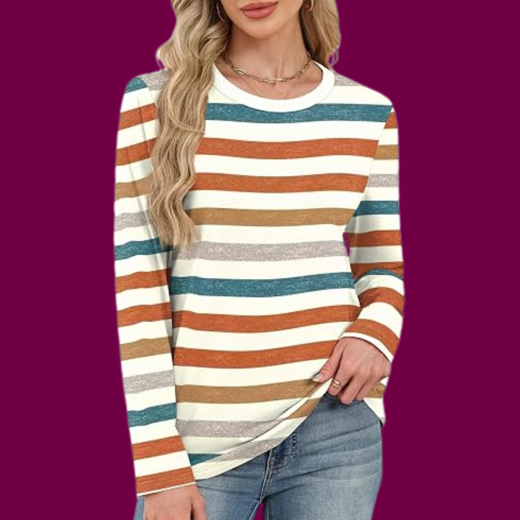 Karla – Buntes Gestreiftes Langarmshirt