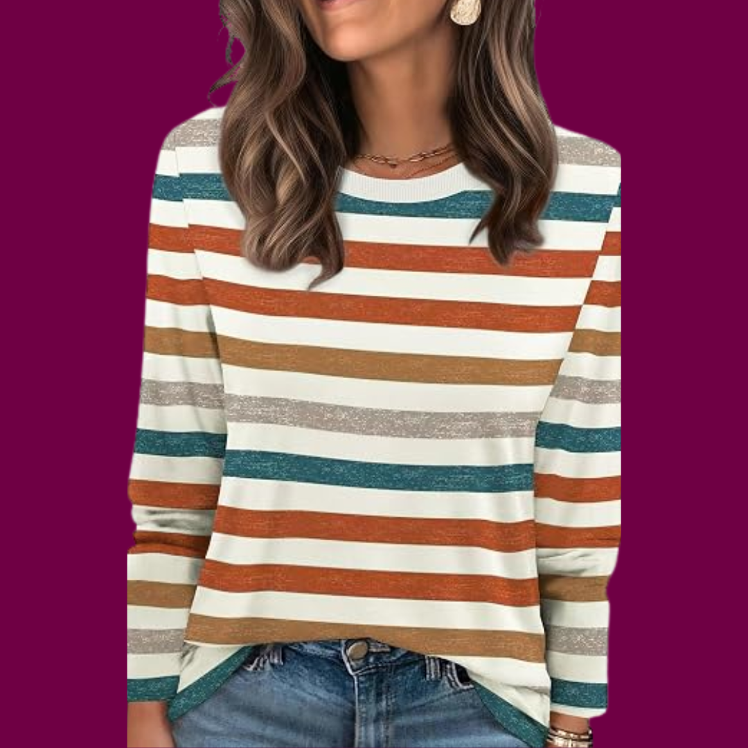 Karla – Buntes Gestreiftes Langarmshirt